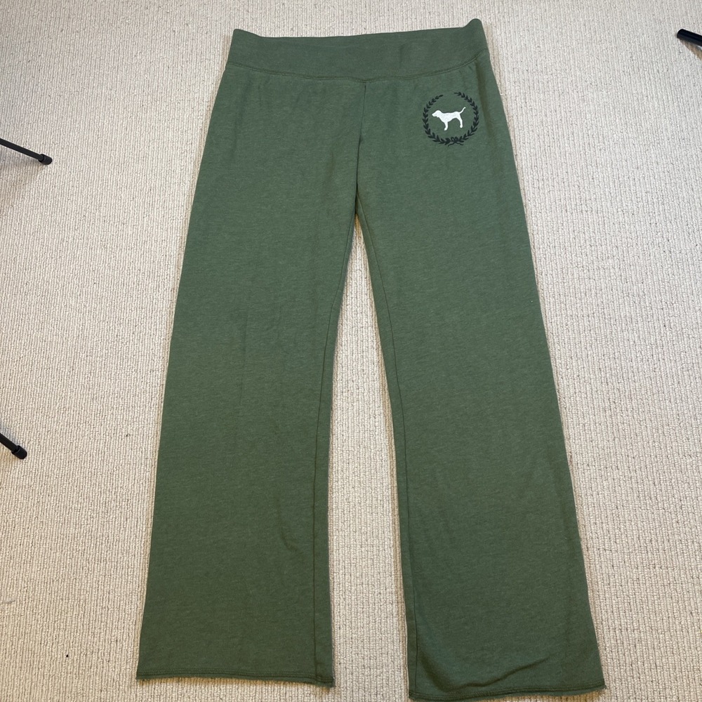 PINK Victoria's Secret Wide Leg Sweatpants Lounge Y2K Green